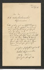 Nachlass Franz Steindachner, Brief von Jakob Hofmeister an das k.k. naturhistorische Hofmuseum (08.06.1911), Inv.Nr. 234.01, Seite 1